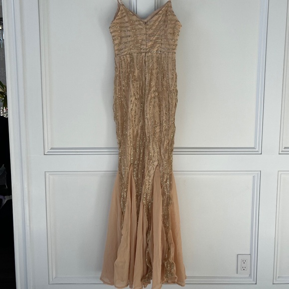 Catwalk Connections Prom & Evening Gold Mermaid Dress NEW - Picture 4 of 5